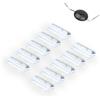 kalb Material für Möbel kalb | Illuminazione LED per bordi in vetro Ambilux Clip trasparente 3000 K 5000 K 1-10 set per ripiani in vetro 4-10 mm, interruttore a pedale in espandibile per dimmer/controller