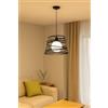 TEKHOME Lampadario a Sospensione E27 Moderno, Lampada a Soffitto Design Industriale in Metallo per Cucina Isola Tavolo da Pranzo, Stile Minimal con Paralume a Spirale, No Lampadina A08 (NERO)