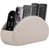 RHCSZ - Organizzatore porta telecomandi e materiali da ufficio, da comodino, con 5 scomparti per controller multimediali, posta, occhiali, pennelli, penne/matite, colore: crema