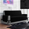 la biancheria di casa - New Simplicity copridivano Bicolore - Nero, 2 posti Maxi