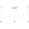 LEDSone Lampadario industriale Edison a 3 teste E27, regolabile, a forma di ragno, con attacco a soffitto (Bianco - senza lampadina)