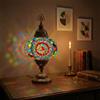 MOSLAND HOME Lampade da tavolo a mosaico turco, stile marocchino, fatte a mano, lampada da notte Tiffany e lampadina a LED (multicolore)