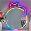 Maimeili Cat RGB Neon Sign Mirror - Wedding Home Decor Wall Art Light per Camera da letto Soggiorno Spogliatoio Decorazioni di festa