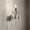 TOT ELECTRIC Applique da Parete con Cristalli in vetro Argento E14 Lampada Classica