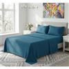 Cieffepi Home Collections FAVOLA Completo Lenzuola personalizzabile per letto singolo e matrimoniale (Petrolio, Singolo)