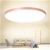 Mengjay Plafoniera LED 3000K-6000K Dimmerabile, Rotonda per Bagno, Camera da Letto, Cucina, Soggiorno, Balcone, Ufficio, Portico (Oro Rosa, 56W)
