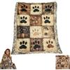 Generic Coperta Di Flanella Morbida Con Stampa Di Zampe Carine (A,160 * 220) | Coperta Da Tiro Trapuntata Con Zampa Patchwork Rustica, Calore Accogliente, Stampa Vibrante Di Lunga Durata E Versatile