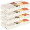 Nestwerk Set di 4 scatole portaoggetti sotto il letto, 10 cm di altezza, con coperchio trasparente, organizer e organizzazione di vestiti pieghevoli per vestiti, piumini, senza struttura interna, 4 maniglie e