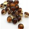 GIVBRO Bottoni Gioiello da Cucito Marroni 25 mm, 10 Pezzi, con Gambo, Ricambio | Cupola traslucida lucida con retro dorato dona un tocco elegante a camicie, cardigan, polsini e lavori creativi DIY