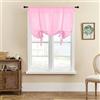 SMITHOOM Tenda a pacchetto a 1 pannello, con legatura, spessa, tinta unita, con tasche per asta, per cucina, camera da letto, bagno, lavanderia, decorazione per finestra, 80x120cm, Rosso