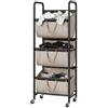 GRANNY SAYS Cestino per la biancheria a 3 scomparti, organizzazione e contenimento per la lavanderia, carrello con ruote a 3 scomparti per dormitori, bagni, camere da letto e armadi, Kaki