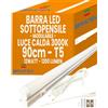Bratek Barra Led Sottopensile Cucina 220v - Reglette Led 90 Cm 3000k 12W 1200lm | Lampada Reglette T5 Luce Calda con Kit di Montaggio a Parete o Soffitto, Connessione Modulare Diretta o con Cavo Incluso