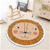 Highdi Tappeto Rotondo Salotto, Stile Kawaii Animale Antiscivolo Morbido Moderno Tappetini Tappeto per Bambini Cameretta Cucina Casa Zona Balcone Tappet Tavolino (120cm,Giallo)