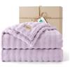 Bedsure Coperta Morbido Polare Bolla - Plaid, Viola Chiaro, 220x240 cm | Regali Per Donne Coperta Calda Decorativa, Plaid Caldo per Divano e Letto, Coperta Morbida per Soggiorno, Camera e Casa
