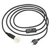 ledscom.de Cavo tessile LEHA con spina e interruttore nero 3 m incl. lampada LED E14 W, 542lm dimmerabile in 3 fasi, bianco caldo