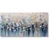18meng Art Quadro astratto su tela, 180 x 90 cm, 1 pezzo, grande quadro su tela, da parete, blu, bianco, oro, moderno, decorazione da parete per soggiorno, senza cornice