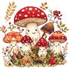 cukol cukol Kit Punto Croce da Ricamare Prestampato Completo, 11CT 30x30 CM | Quadro Funghi, Schemi Facili Principianti, Set Ricamo ha Aspetto Raffinato per Decorazioni Parete, Hobby Creativi