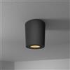 HOFTRONIC Paxton - Faretto da soffitto a LED, nero, 4 Watt, 345 lumen, 2700 K, bianco caldo, attacco GU10 incluso, IP65, rotondo, dimmerabile, in alluminio, per interni ed esterni, 90 x 90 x 95 mm
