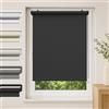 aubor Tenda a rullo oscurante per interni Senza Forare, 40x100cm | Nero, Tessuto 40cm, Tende a rullo oscuranti per finestre e porte, con isolamento termico, protezione solare e privacy
