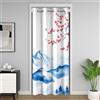 Homemissing Onda Giapponese Tenda porta Ciliegio Fiore Tenda Oscurante Termica 106x203cm Traspirante Morbido Montagna Stile Giapponese Camera Da Letto Arredamento Microfibra