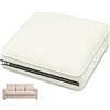 uyeoco Copriseduta divano Lino,copricuscino seduta a copertura totale Coprisedile | Copridivano di ricambio antiscivolo, fodera lavabile per giardino patio roulotte soggiorno(Milky white,55x55x8cm)