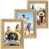 Victor cornice portafoto "Rubens" verde oro 15x21 cm set da 3 | Profilo: 30 x 20 mm - stile barocco antico - vetro vero - decorazione per la casa
