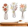 Yooyan 3 vasi da fiori in metallo, decorazione da parete, marrone | Decorazione da parete rustica in metallo, ideale per soggiorno, camera da letto, bagno e giardino