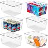 theaoo Contenitori trasparenti con coperchi impilabili, grandi contenitori in plastica per l'organizzazione e la conservazione della dispensa, perfetti per cucina, frigorifero, lavanderia, bagno,