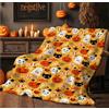 APPCRFM Coperta Halloween Kawaii Caramelle,Regali per bambini di Halloween | Coperta Halloween Kawaii 150x100 cm con gatti neri e caramelle - flanella morbida, ideale come coperta da divano e regalo.