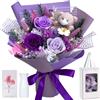Hanavery Bouquet di Rose Stabilizzate con Vaso, Rosa Eterna, Regalo Donna Compleanno | Mazzo di fiori stabilizzati per Mamma o Moglie, Idee regalo per Compleanno, Anniversario, San Valentino, Festa della Mamma
