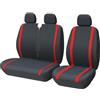 Rebeca Shop Coprisedili Auto Universali per Furgoni e Camion 3 Posti, Anteriore 2+1 Compatibile Con bracciolo (Nero - Rosso)