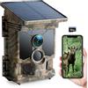 CEYOMUR Fototrappola Solare 68MP 4K 30fps, Wifi Bluetooth Fototrappola | Batteria Ricaricabile da 5200mA, Angolo di Rilevamento 120°, HD Visione Notturna, Impermeabile IP66
