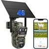 Tzziel 4G Fototrappola con SIM,2K Telecamera Esterna Doppio Obiettivo,Tracciamento Automatico,Rilevamento PIR, Visione Notturna,IP66
