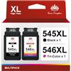 Toner Kingdom Compatibile Canon PIXMA PG-545XL 546XL Cartucce d'inchiostro | PG545XL CL-546XL Sostituzione per Canon PIXMA MG2550 MG2550S TR4550 TS3151 TS3150 MX495 MG3050 MG3051 MG2950 Nero Tricromia