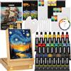 VISWIN Kit di Pittura Acrilica 62 Pezzi con Cavalletto Valigetta, Set Professionale con 24 Acrilici, Tele, Pennelli & Blocco, Regalo per Adulti, Bambini, Artisti