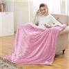 Ultralent Coperta Riscaldante Elettrica 180x135cm con Spegnimento Auto,6 Temperature | Timer 10 Ore,Rapido Riscaldamento,Flanella+Sherpa,Lavabile in Lavatrice,Coperta Termica per Letto,Casa e Ufficio-Rosa