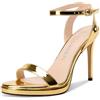 Castamere Donna Spillo Alto High Piattaforma Tacco Heel Aperte sulla Rotonda Punta Sandali Cinturino alla Caviglia Ballo 10.5 CM Heels