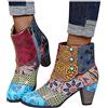 HOOUDO Stivali Estivi Donna,Stivali Donna Comode Stivaletti Estivi con Tacco PVC Texani Scarpe con Suola Antiscivolo Scarpe Eleganti Basse