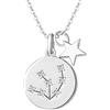 FANCIME Astrology Oroscopo Segno Zodiacale 12 Costellazione Ciondolo Collana in Argento Sterling 925 Placcato Oro Bianco Gioielli per Donna Ragazze Bambini - Catena Lunghezza: 40 + 5 cm