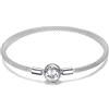 KOFORD 925 Sterling Silver Classic Love Forever Braccialetti a Catena Serpente for Le Donne Charm Bead Gioielli Fai da Te 17CM 19CM 1Pcs (Size : 17CM)