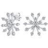 Bling Jewelry Medie Dimensioni Leggero Zirconia Cubico Fiore Congelati Inverno Festa Cz Natale Fiocco Di Neve Orecchini Per Le Donne Teen 925 Sterling Silver