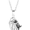 ZCCZJS Accessori 925 Collana Abbraccio in Argento Sterling per Donne e Uomini, Collana di Cani abbracciata, Abbraccio a Mamma e Bambino, Ciondolo di Ali d'Angelo, abbracci a Due Mani e Baci,