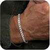 ESHIONER Bracciale Uomo Acciaio Titanio Argento Oro Cubana Italiano Catena Curb Link Bracciale Resistente Non sbiadisce 7-8.5 pollici Regalo per figli papà fratelli mariti gioielli uomo