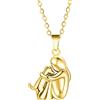 ZCCZJS Accessori 925 Collana Abbraccio in Argento Sterling per Donne e Uomini, Collana di Cani abbracciata, Abbraccio a Mamma e Bambino, Ciondolo di Ali d'Angelo, abbracci a Due Mani e Baci,