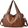 Mabecol Borsa Shopper Donna PU Grande Capacità, Borsa Tote Elegante Vintage, Borsa a Mano e Tracolla Regolabile, Borsa Spalla Donna per Lavoro, Università e Uso Quotidiano