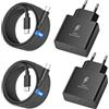 Bimker 2Pack 45W USB C Caricatore Caricabatterie con 3M Nylon Cavo USB C,Caricatore USB C Rapido per Samsung Galaxy S26 Ultra/ S26/ S25/ S24/S23/S22/A56/A55/A54/A15, Presa USBC Carica Batterie Cellulare