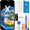 LL TRADER Schermo per iPhone X LCD 5,8'' e Kit di Riparazione | Display FHD con 3D Touch e Digitalizzatore, Dotato di Nastro Adesivo Impermeabile e Pellicola Protettiva