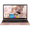 NOTODD PC Portatile 14 Pollici Notebook Win 11 Computer 256GB 1080P- Oro rosa | 2.4G+5G Supporta La Scheda SSD La Scheda TF Estesa, Wireless Bluetooth Mouse Wifi, Italiana Tastiera
