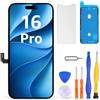 LL TRADER Schermo per iPhone 16 Pro LCD 6,3'' e Kit di Riparazione | Display FHD con 3D Touch e Digitalizzatore, Dotato di Nastro Adesivo Impermeabile e Pellicola Protettiva