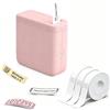 FLEXYVA P24 Stampante per Etichette con 3 Rotoli, Bluetooth Termica, Rosa | Etichettatrice senza inchiostro per etichette da 14 × 40 mm; app Labelnize per iOS/Android, ricarica USB-C e 3 rotoli inclusi
